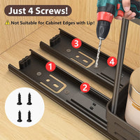 WORTHBUY Double Layer Pull-Out Seasoning Bottle Spice Rack Multifunctional Drawer Cabinet Plastic Storage Rack Kitchen Organizer
