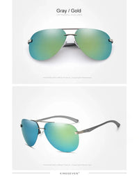 KINGSEVEN Fashion Pilot Rimless Sunglasses Men Aluminum Polarized Large Frame Glasses Women Casual Driving Outdoor Eyewear