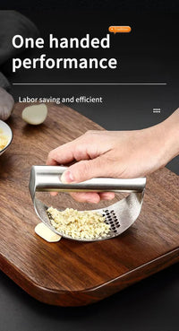 WORTHBUY Manual Stainless Steel Garlic Press, Garlic Chopped Ginger Crusher For Fruit Vegetable Tools Kitchen Accessories