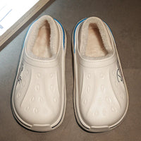 New Winter Warm Slippers Mens Womens Waterproof Slippers on Shoes Fur Lined Home Shoes Anti-Slip Outdoor Walking Shoes