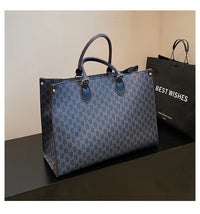 Large-capacity women's bags in Europe and the United States retro shoulder bag classic letters PU commuter handbags women