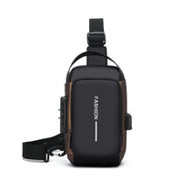 Men Anti Theft Chest Bag Shoulder Bags USB Charging Crossbody Package School Short Trip Messengers Bags Men's Oxford Sling Pack