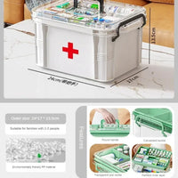 Large-capacity Multi-layer Transparent Storage Box Household Transparent Sorting Medical Emergency Portable Medicine Box