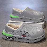 New Winter Warm Slippers Mens Womens Waterproof Slippers on Shoes Fur Lined Home Shoes Anti-Slip Outdoor Walking Shoes