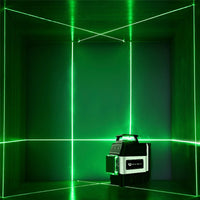 Pracmanu Mini Laser Level 12 Lines 3D level Self-Leveling 360° Horizontal and Vertical Cross Green Laser Beam Lines