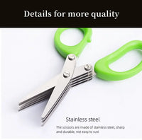 Multi Functional Stainless Steel 3 5 Layer Kitchen Scissors for Pepper Scallion Laver Cutting Chopping Cooking Tool