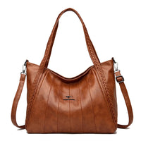 Luxury Soft Leather Handbag Women's New Casual Tote Bag Designer Ladies Large Shoulder Crossbody Handle Sac for Female Patchwork