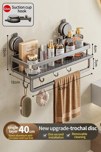 No Drill Bathroom Suction Cup Storage Shelf Storage Shelf Bathroom Perforation-Free Wall Hanging Vanity Toilet Triangle Basket R