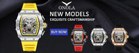 New Luxury Men Watch ONOLA Fashion Fully Automatic Mechanical Watches Man Unique Design Waterproof Tape Watch Wristwatch