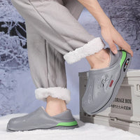 New Winter Warm Slippers Mens Womens Waterproof Slippers on Shoes Fur Lined Home Shoes Anti-Slip Outdoor Walking Shoes