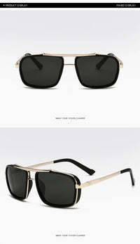 Polarized Punk Sunglasses Men Vintage Fashion Steampunk Square Sun Glasses Male Driving Googles Summer Travelling Shades UV400