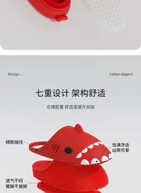 Litfun Fur Plush Shark Slippers Women Men Winter Cozy Fur Shark Slides Cartoon Furry Home Shoes Platform Waterproof Shark Slides