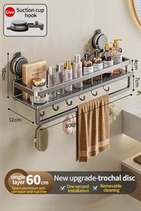 No Drill Bathroom Suction Cup Storage Shelf Storage Shelf Bathroom Perforation-Free Wall Hanging Vanity Toilet Triangle Basket R