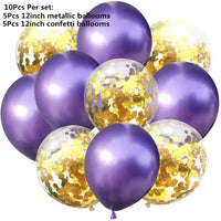 10/14pcs Mix Pink Rose Balloons Heart Star RoseGold Confetti Balloon Birthday Party Decorate Kids Adult Air Balls Wedding Globos