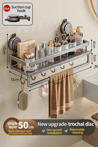 No Drill Bathroom Suction Cup Storage Shelf Storage Shelf Bathroom Perforation-Free Wall Hanging Vanity Toilet Triangle Basket R