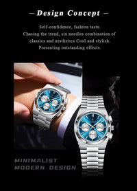 POEDAGAR Luxury Man Quartz Watch Sport Military Watch For Men Waterproof Luminous Date Chronograph Stainless Steel Men's Watches