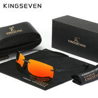 KINGSEVEN Brand New Rimless Sunglasses Polarized UV400 Men Driving Ultralight Rectangle Frameless Glasses Women Fishing Eyewear