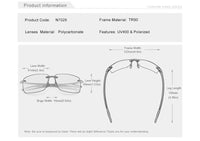 KINGSEVEN Brand New Rimless Sunglasses Polarized UV400 Men Driving Ultralight Rectangle Frameless Glasses Women Fishing Eyewear