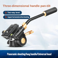 Pan-Tilt Head with Long Handle for Photography & Video, Smooth Damping Control