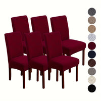 6pcs Leopard Print Mid-Back Chair Covers - Stretchy, All-Season Dust & Stain Resistant Slipcovers for Home Dining Chairs