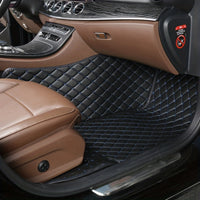 Luxury PU Leather Car Floor Mats - All-Weather Protection, Diamond Quilted Design