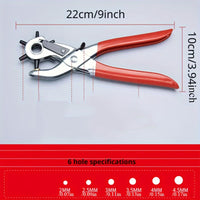 Precision Faux Leather Hole Puncher Tool - Multi-Size for Belts, Watch Bands & Handbag Straps