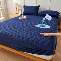 Luxury Soft Comfort Waterproof Mattress Protector - Fitted Quilted Pad with Hypoallergenic Polyurethane Filling, 100% Polyester Cover, Machine Washable, Breathable, Allergy Protection for Bedroom and Hotel - Single, Double Si