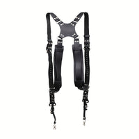 Leather Dual Camera Harness, Professional Photographer Adjustable Shoulder Straps