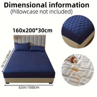 1pc Layered Solid Color Waterproof Mattress Protector (Without Pillowcase And Pillow Insert) Soft And Comfortable Mattress Cover Bedroom Guest Room Bedding Waterproof Mattress Protector Room Bedspread Non-slip All-inclusive P