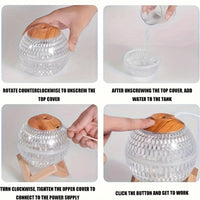 Luxury Crystal Colorful USB Humidifier with 350ml Capacity - Quiet, High-Capacity Nano Mist Air Purifier for Romantic Ambiance & Hydration, Battery Not Included, Air Humidifier