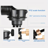 Pan-Tilt Head with Long Handle for Photography & Video, Smooth Damping Control