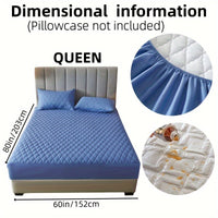 1pc Layered Solid Color Waterproof Mattress Protector (Without Pillowcase And Pillow Insert) Soft And Comfortable Mattress Cover Bedroom Guest Room Bedding Waterproof Mattress Protector Room Bedspread Non-slip All-inclusive P