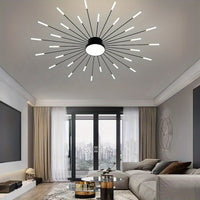 Modern LED Vortex Fireworks Ceiling Light – Sleek Acrylic Design with Illuminated Base, Neutral Lighting for Bedroom, Living Room, or Dining Room, Lights for Living Room