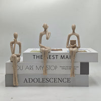 Resin three kinds of sitting posture combination abstract figure statue