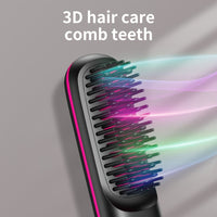 Portable&cordless straight hair comb, rapid heating, constant temperature anti-hot design, negative ion technology, intelligent digital display, USB charging, delicate and lightweight, very suitable for home and travel use, i