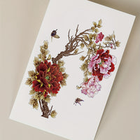 Waterproof Peony Flower Temporary Tattoo