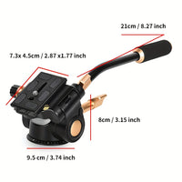 Pan-Tilt Head with Long Handle for Photography & Video, Smooth Damping Control