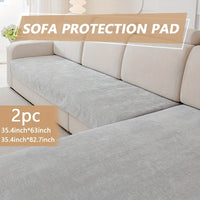 Modern Chenille Sofa Protection Pad 2pc Set – Pet Friendly, Non-Slip, Scratch Resistant – Machine Washable Polyester Sofa Covers for Armchair, Loveseat, 3-Seater, 4-Seater and Sectional Sofas