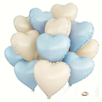 Heart-Shaped Foil Balloons, Mixed Pink & Beige - 10pcs