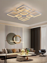 Modern LED Ceiling Light Fixture - Dimmable Metal Semi Flush Mount with Remote, Acrylic Shade, Infrared Sensor, 110-240V Hard-Wired Indoor Lighting for Living Room, Bedroom, Study - No Battery Required