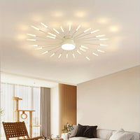 Modern LED Vortex Fireworks Ceiling Light – Sleek Acrylic Design with Illuminated Base, Neutral Lighting for Bedroom, Living Room, or Dining Room, Lights for Living Room