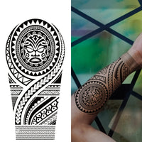 Waterproof Black Totem Temporary Tattoo Stickers - 7 Sheets