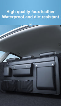 Large Capacity Car Trunk Organizer With Partition Design, Multifunctional PU Leather Storage Box