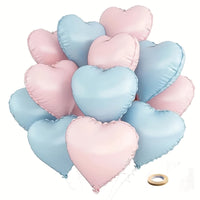 Heart-Shaped Foil Balloons, Mixed Pink & Beige - 10pcs