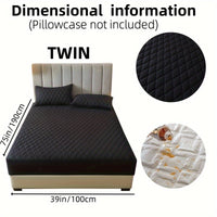 1pc Layered Solid Color Waterproof Mattress Protector (Without Pillowcase And Pillow Insert) Soft And Comfortable Mattress Cover Bedroom Guest Room Bedding Waterproof Mattress Protector Room Bedspread Non-slip All-inclusive P