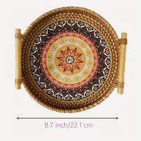 Ytnjzl Handwoven Rattan Wicker Basket - Perfect for Holiday Gatherings & Party Supplies, Perfect for Winter, New Year