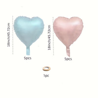 Heart-Shaped Foil Balloons, Mixed Pink & Beige - 10pcs