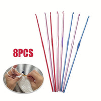 8pcs/12pcs Aluminum Oxide Crochet Knitting Tools Colorful Single Crochet Sweater Needles Aluminum Crochet Needles