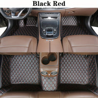 Luxury PU Leather Car Floor Mats - All-Weather Protection, Diamond Quilted Design