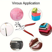 Precision Faux Leather Hole Puncher Tool - Multi-Size for Belts, Watch Bands & Handbag Straps